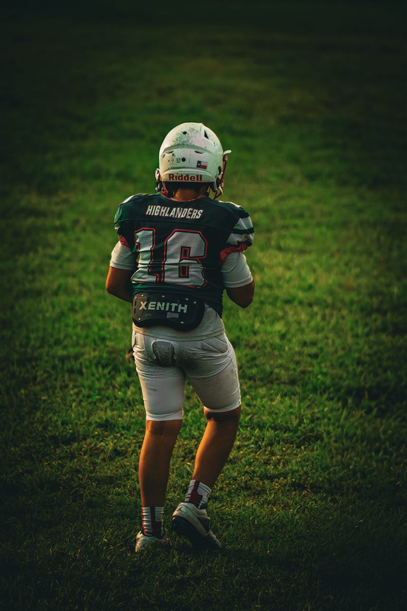 Jason's son on the football field